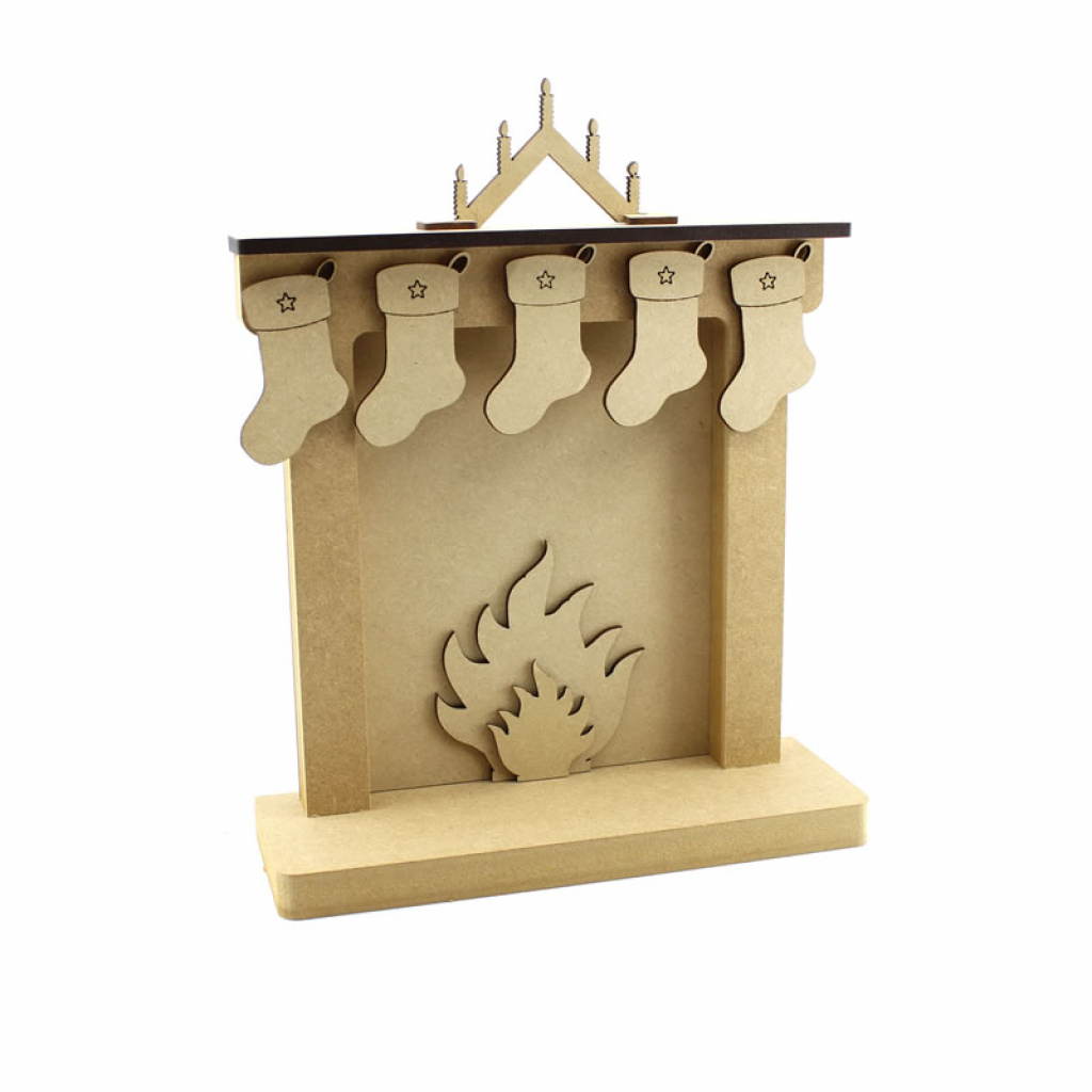 MDF Mini Fireplace with accessories