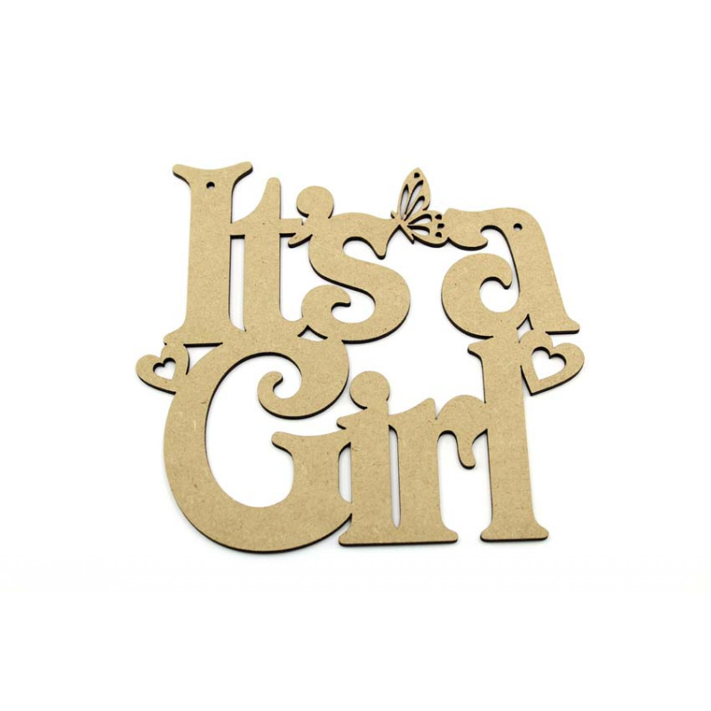 It's a Girl mdf plaque