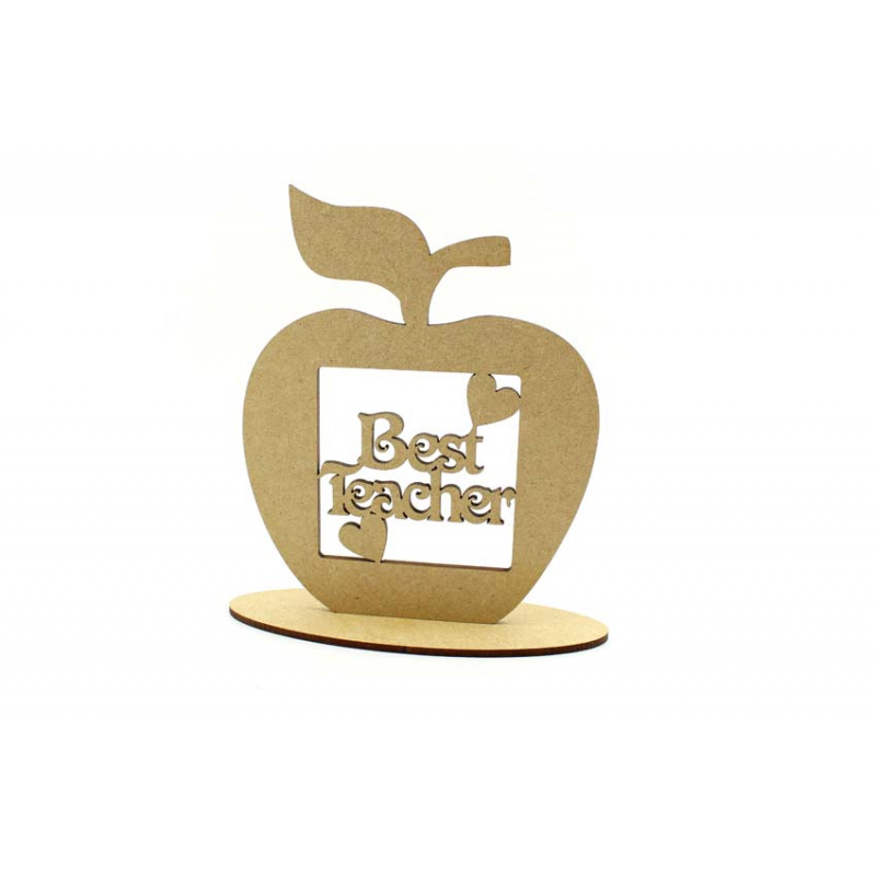 Best Teacher Apple Shape on Plinth MDF Plaque