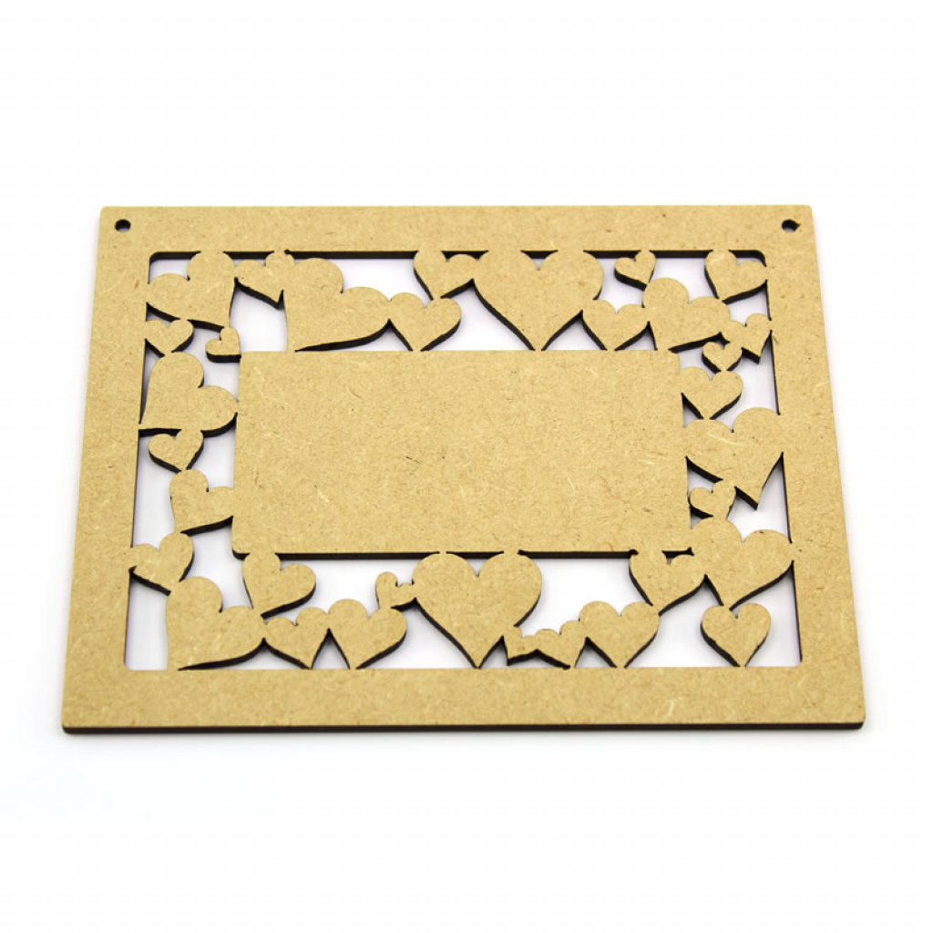 MDF Heart Plaque - 4mm MDF Hearts Plaque/Frame