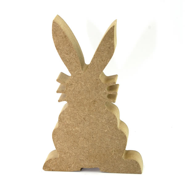Freestanding MDF Bunny Rabbit with Whiskers 15cm