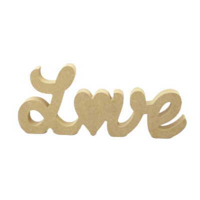 Love with heart MDF Freestanding Sign