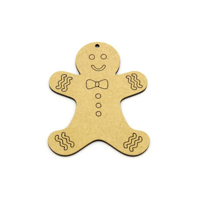 Gingerbread Man - Hanging Decoration/Tag mdf
