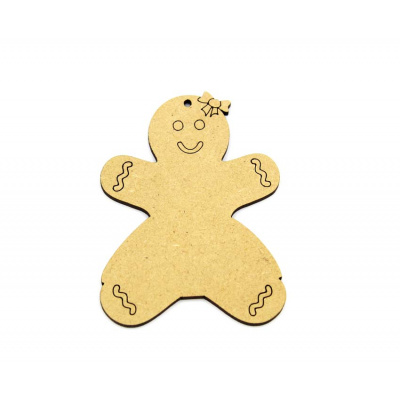 Gingerbread Girl Hanging Decoration/Tag mdf