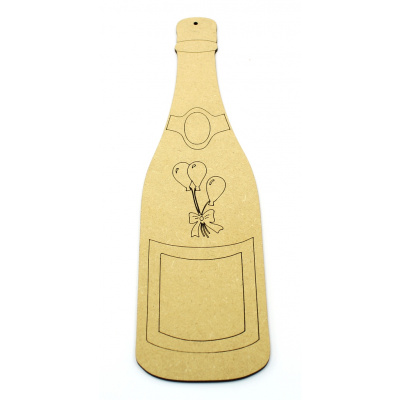 MDF Champagne Bottle Plaque - Plain