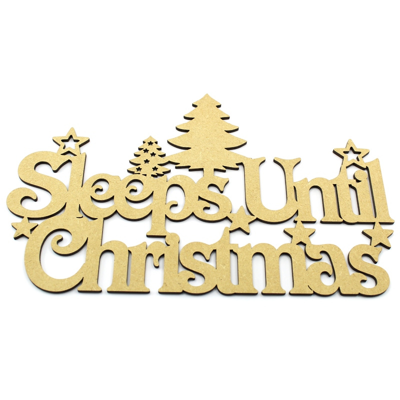 Sleeps Until Christmas Tree Countdown MDF Plaque