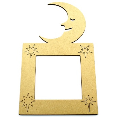 Moon And Stars Light Switch Surround - 4mm MDF - Laser Cut