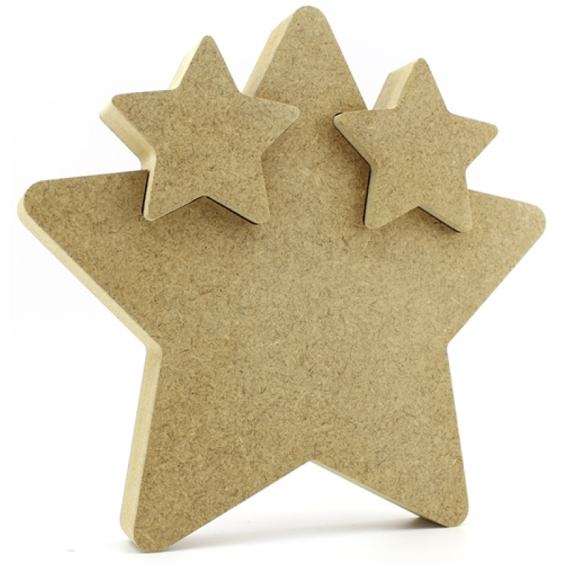 18mm MDF Freestanding Star with 2 Star cutouts
