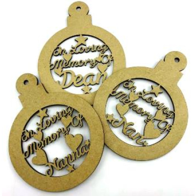 In Loving Memory Christmas Bauble Personalised MDF
