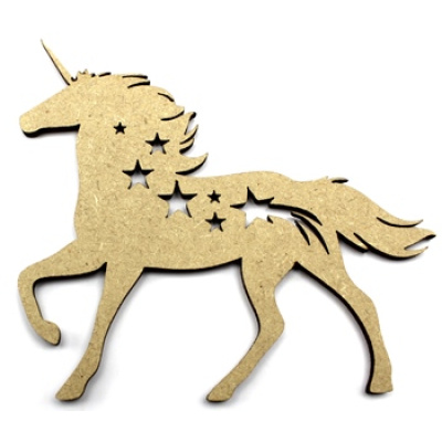 Unicorn With Stars- 3mm MDF - Laser Cut