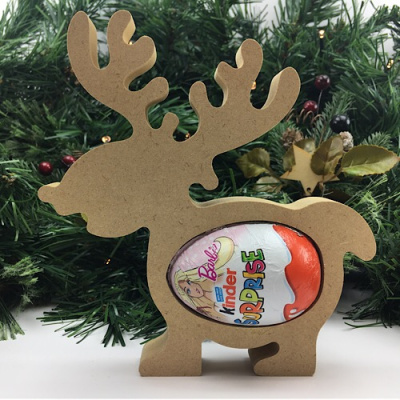 Cute Kinder Egg Holder - Reindeer Freestanding MDF