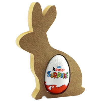 Kinder Egg Holder Sitting Bunny Rabbit Freestanding MDF