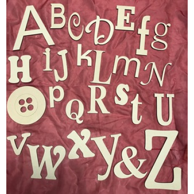 Mixed Font 6mm MDF Alphabet Wall Art