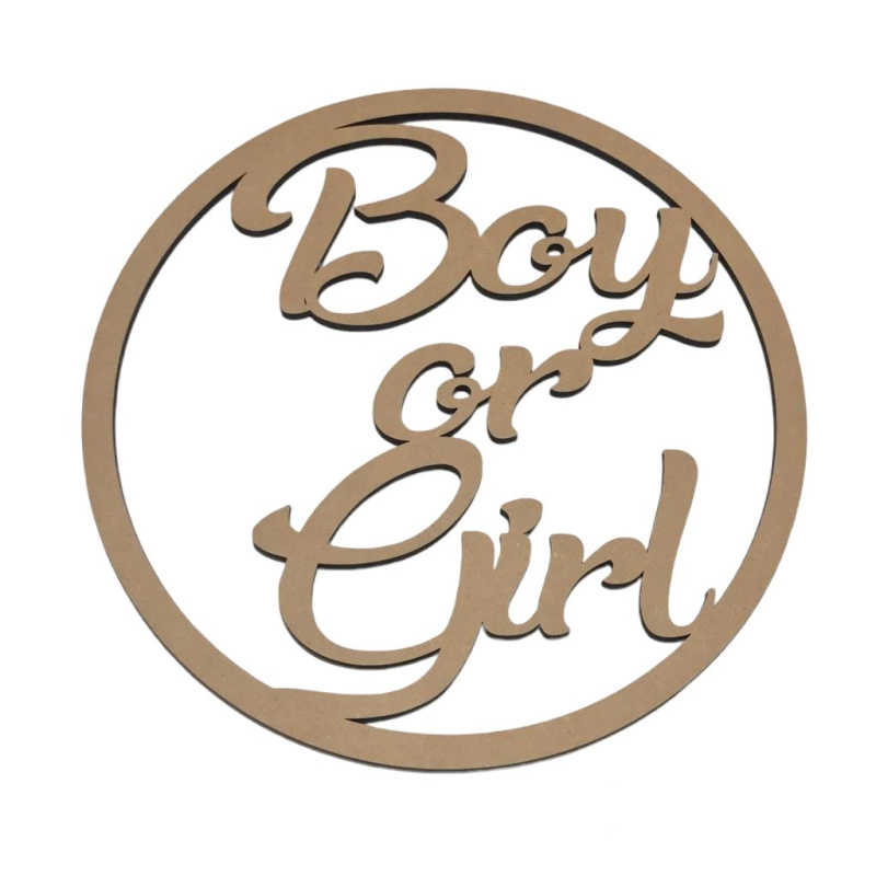 Boy Or Girl MDF Large Hoop Ring Gender Reveal