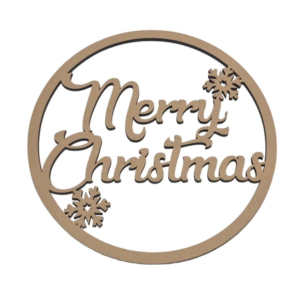 Merry Christmas MDF Hoop Ring