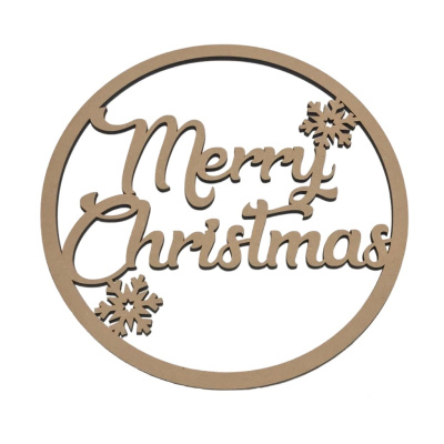 Merry Christmas MDF Hoop Ring