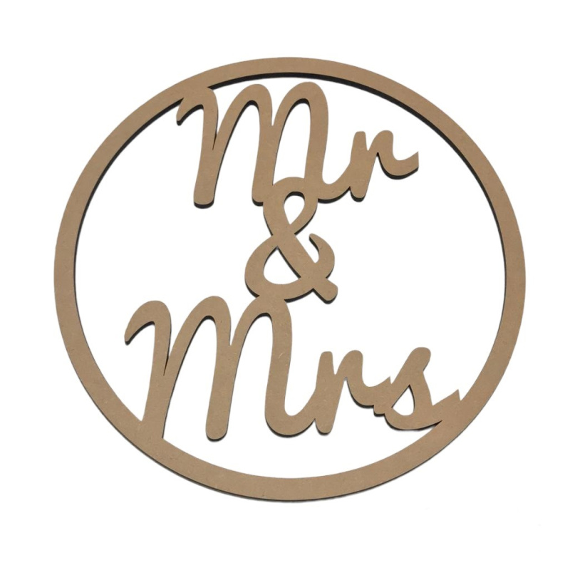 Mr & Mrs Wedding MDF Large Hoop Ring