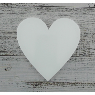 3mm White Acrylic Simple Heart
