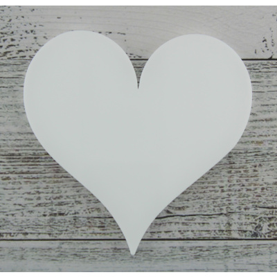 3mm White Acrylic Country Heart