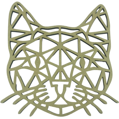 4mm MDF Geometric Cat Face/Head