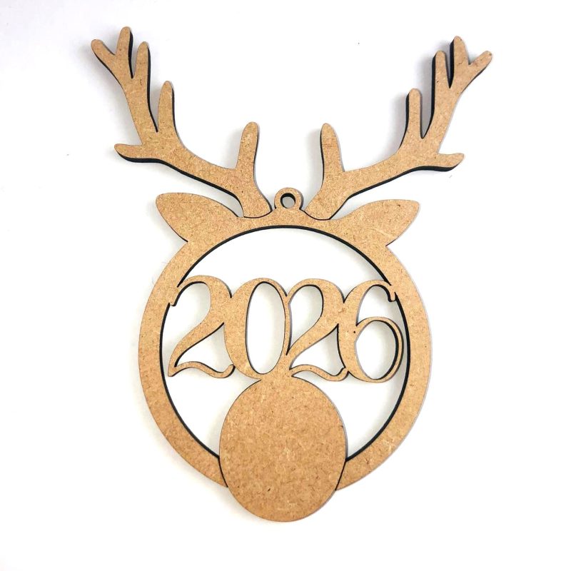 2026 Christmas Reindeer Antler bauble