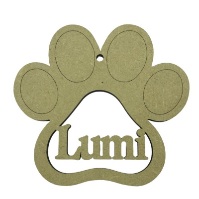 Personalised MDF Christmas Paw Bauble
