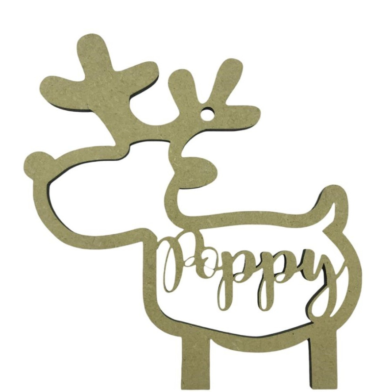 Personalised MDF Christmas Reindeer Full Body Bauble