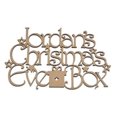 Christmas Eve Box Topper Fancy Font MDF