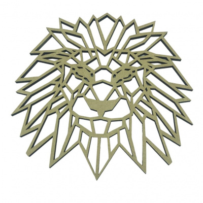 4mm MDF Geometric Lion Head Craft Shape