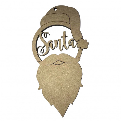 Personalised MDF Santa Father Christmas Head Bauble