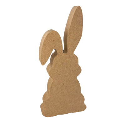 Rabbit Bunny Cute Bent Ear 18mm MDF Freestanding Craft Shape