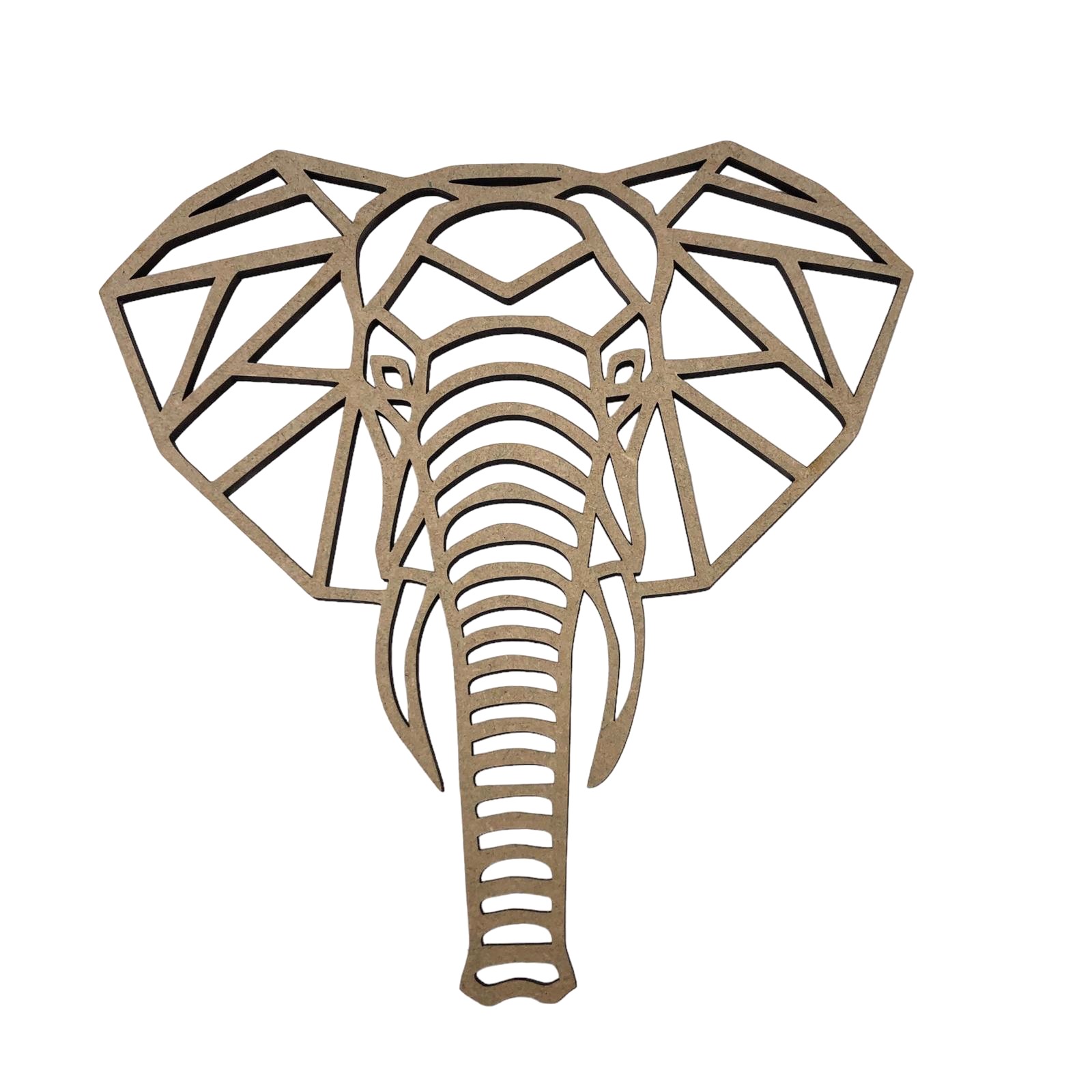 4mm MDF Geometric Elephant Head Craft Shape