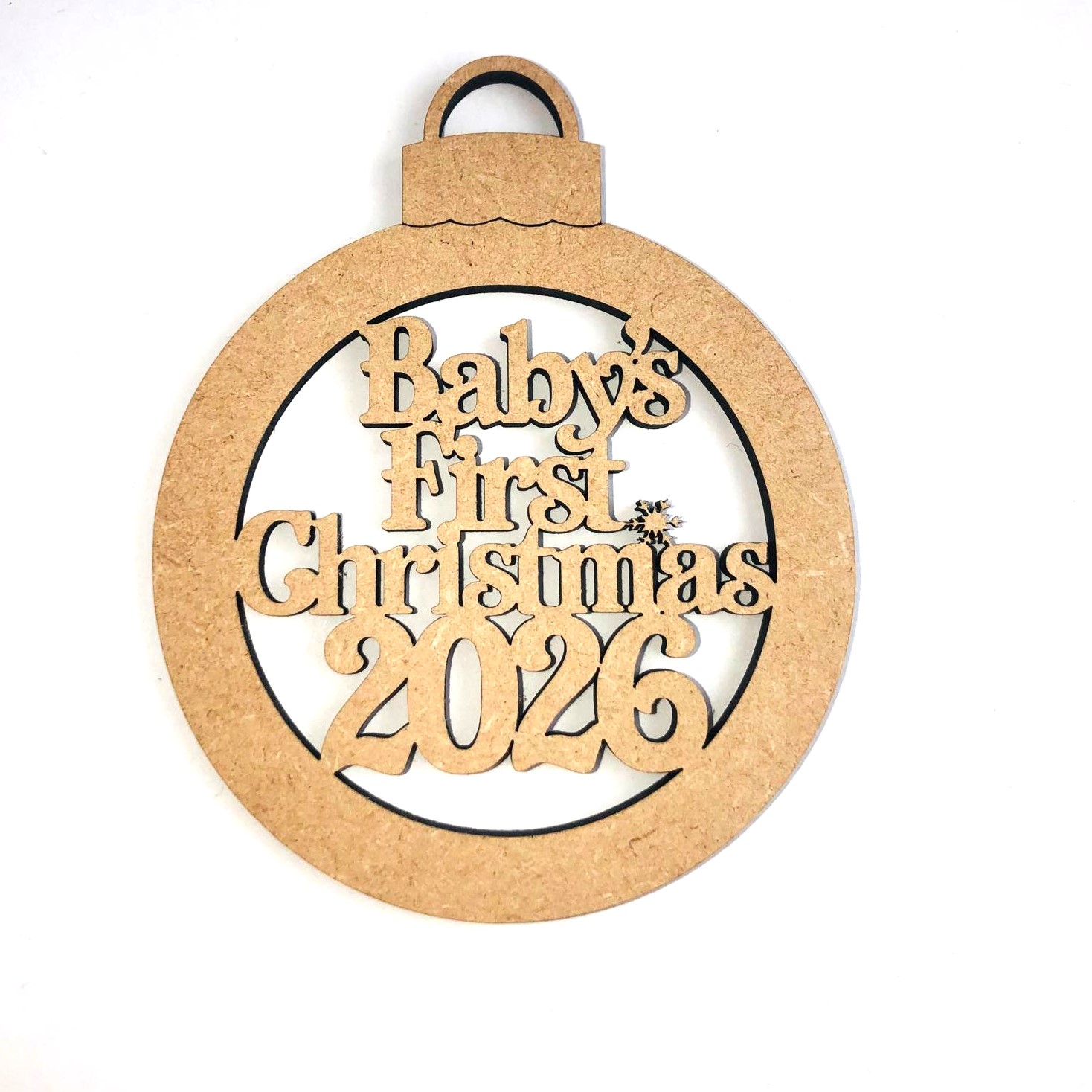 Baby's First Christmas 2026 mdf bauble